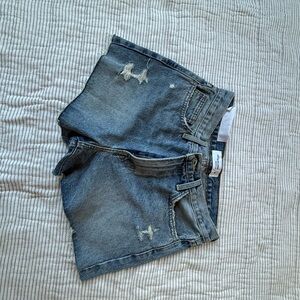 Just Black Light Blue High-Rise Denim Shorts